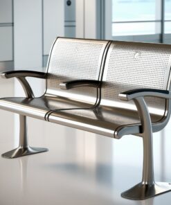 Airport Bench  Indoor and Outdoor Waiting Room Seat  Stainless Steel  Two Seater