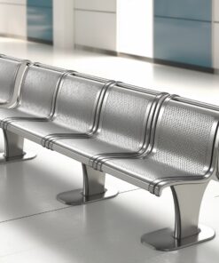 Airport Bench  Indoor and Outdoor Waiting Room Seat  Stainless Steel  Five Seater