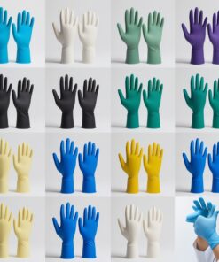 yellow surgical gloves