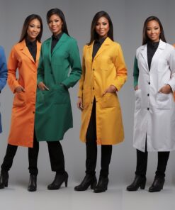 short sleeve lab coat women's