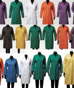 acid resistant long blue Lab coat