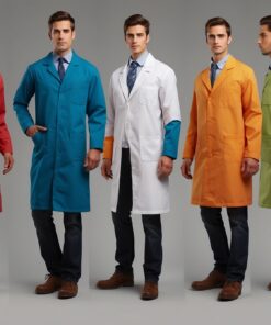 acid resistant long  white lab coat