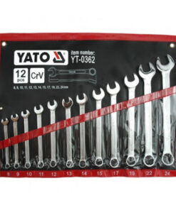 Spanner - Combination - Box and Ring - Chrome Vanadium - 12 Piece Set - 8mm to 24mm - YT-0362