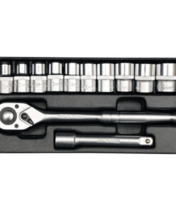 Socket Set - AS-Drive 6 Point - Chrome Vanadium - 1/2" Connector - 12 Piece - YT-12621