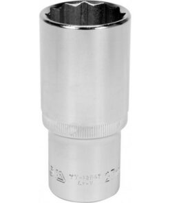 Bi-hex Deep Socket - 12 Point - Chrome Vanadium - 1/2" Connector - 76mm Length - 27mm - YT-12947