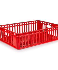 Freezer Stacking Crate - Plastic Box - Vented Base and Sides - 63.5 x 45.5 x 17 cm - Virgin Material - HACCP - PI-735-virgin