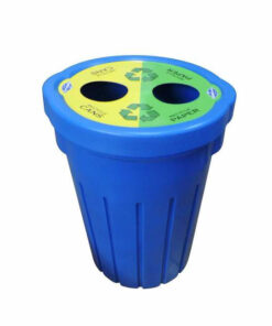 Refuse Recycle Bin with Flat Lid - Two Holes - Plastic - 85L - LB083