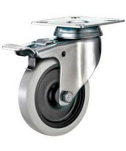 Castor Wheels - Thermoplastic Rubber - Top Swivel - Fixed Plate - 50mm - TOOC523