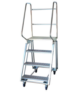 Mobile Safety Step Ladder - Mounty Rollstep - 4 Step - 1.835m High - MLH04