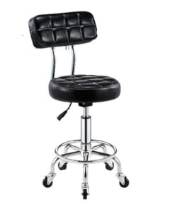 Chair Nurses Metal Black with wheels