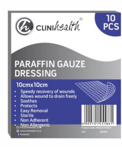 Paraffin Gauze 10cmx10cm – 10 in a Pouch