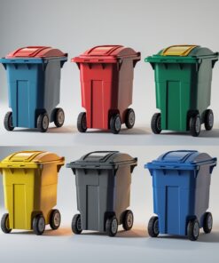 660 liter green wheelie bin