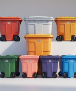 Blue 550 liter wheelie bin