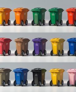 1000 liter orange wheelie bin