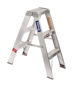 Aluminium Step Ladder - Double Sided - Heavy Duty Industrial - 3-Step - 0.9m