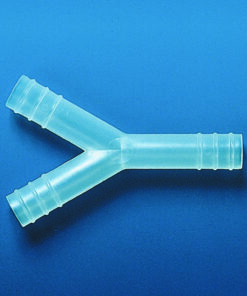 Tubing connector, PP, Y-shape f. tub.inner dia.  4- 5 mm tot. l. 35 mm