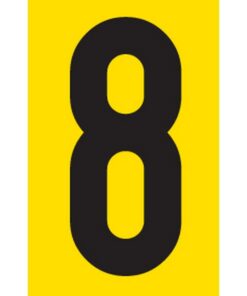 Adhesive Signs - No. 8 - Black-Yellow - 55 x 90mm - SIGNA55-8