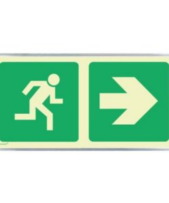 Photoluminescent Sign Frame - Man Running Green Arrow - 380 x 190mm - SIGNP2MA(2)