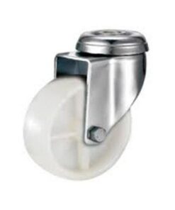 Castor Wheels - Nylon - Bolt Hole - Swivel - White - 50mm - TOOC466