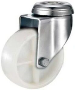 Castor Wheels - Polypropylene - Bolt Hole - Swivel - White - 125mm - TOOC421