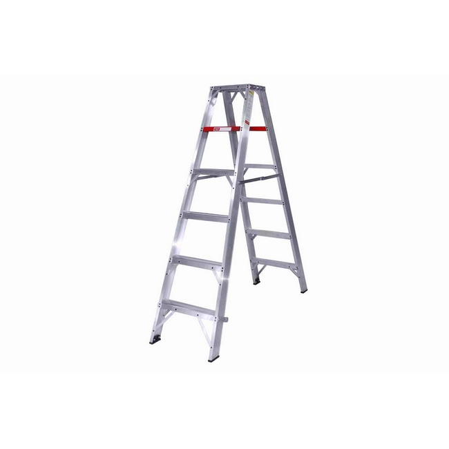 Stepladder - Heavy Duty Double Sided Aluminium - 6 Steps - 1.8m - LASD6