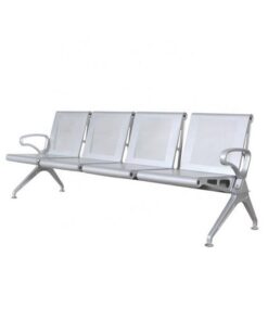 Airport Bench - Indoor Waiting Room Seat - Mild Steel - Heavy Duty - Four Seater - Flat Pack - 244 x 67 x 82 cm - PD04