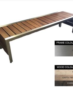Mall Bench - Stainless Steel 304 and Wood - Adj. Feet - 45x150x51cm - Colour Options - ML4231S