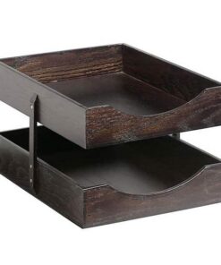 Letter Tray - Double - Contract Wooden Range - 38.5 x 28 x 20 cm - Imbuia - WAL902IM