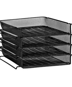 Letter Tray - Wire Mesh Range - Stackable - 4 Tier - Colour Options - MESH002BL