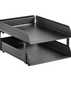 Letter Tray - Double - Fluted Steel Range - Metal - 35 x 25 x 17 cm - Colour Options - 532BL