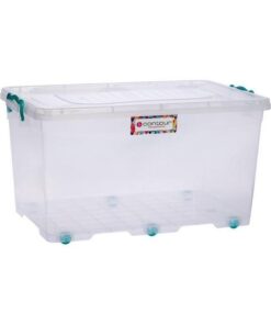 50L Clip and Lock Plastic Storage Box - Colour Options - Pack of 5
