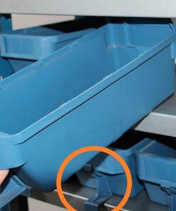 Front Stopper for Shelf Bin - Loose Parts Warehouse Storage Container - Plastic - Blue
