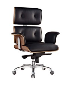 High Back Office Chair - President - PU Leather with Wooden Frame - Frontal Pivot - Gas Height - Colour Options