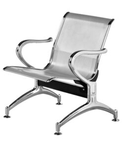 Airport Bench - Public Seating - Heavy Duty Standard Steel - Indoor Use - Flat Packed - One Seater - 68 x 67 x 79 cm