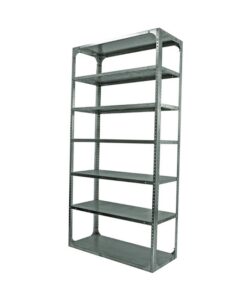 Bolted Shelving Steel Bay 7 Shelves - Uni-Angle - Seven Shelf Kit - Galvanised - 304.8 x 91.4 x 30.5 cm