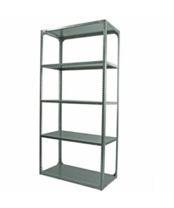 Bolted Shelving Steel Bay 5 Shelves - Uni-Angle - Five Shelf Kit - Galvanised - 182.9 x 91.4 x 61 cm