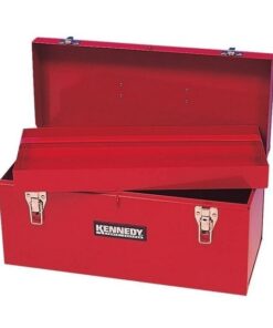 KennedyPro Steel Tool Box - Red - Removable Tote Tray - 50.8 x 21.8 x 24.3 cm