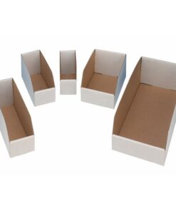 Avon Cardboard Storage Bins - 10 x 22.8 x 11.5 cm - White - Writable Panel - Pack of 50