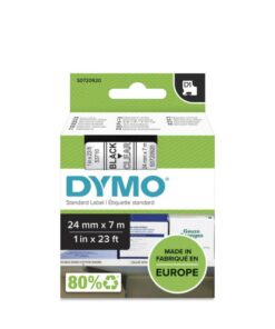 Dymo D1-Tape, 24mm x 7m Black on Clear