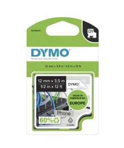 Dymo D1-Tape Nylon (High Performance), 12mm x 3.5m, Black on White