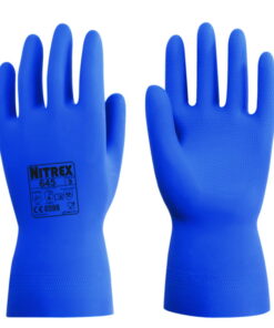 Chemical protective gloves Nitrex 440 XS (6) latex, blue, flocked inside, pack of 10 pair