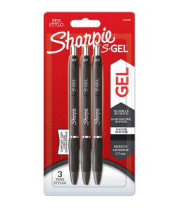 Laborbedarf Sharpie S-Gel Gel Pens with the Highest Writing Comfort, Blister of 3 (Black)
