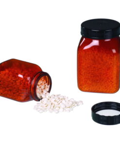 Bürkle Wide Neck Can 100 ml, Square PVC Brown Transparent