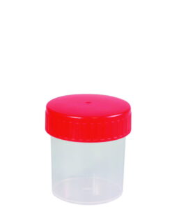 Ratiolab Multipurpose Beakers, 120 mL, PP, with Red Screw Lid, Graduated, Sterilized (Pack of 250)