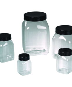 Bürkle Wide Mouth Container 1000 ml Square PETG Crystal Clear