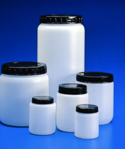 Kartell Cylindrical Jar 1500 mL HDPE White with Black Screw Cap