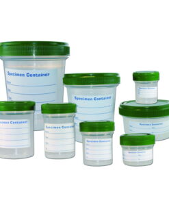 LLG Sample Containers 60ml, PP with HDPE-Screw Cap and Plain Label, Pack of 500
