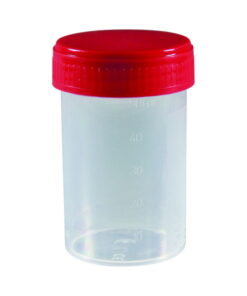 LLG Multipurpose Container, 60 mL, PP with Red PE Screw Cap, Frosted Label, Pack of 600
