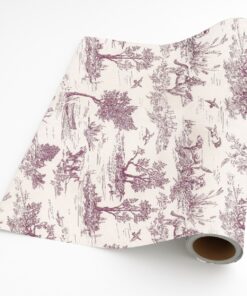 Countryside Toile in Burgundy – Giftwrap (50m x 50cm)
