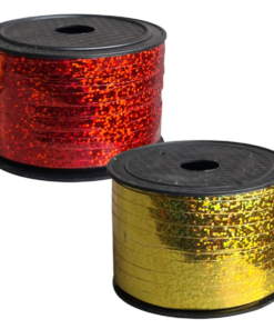 Ribbon – Poly 5mm Sparkle Red & Gold